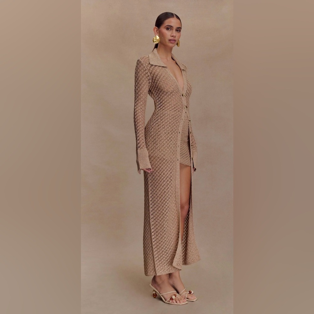 Meshki Tan Knit Swim Coverup - Picture 5 of 9